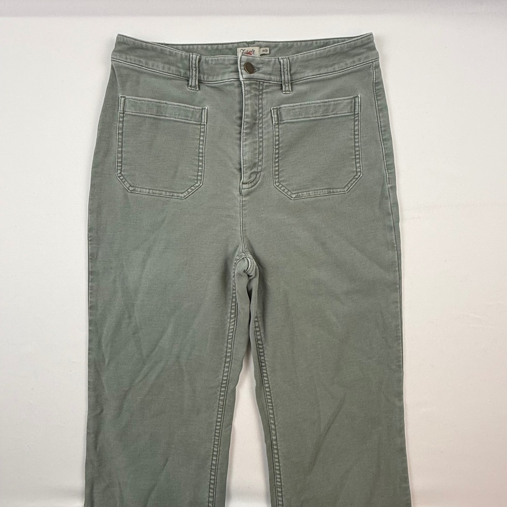 Faherty Sage Green High Rise Utility Wide Leg Patch Pocket Pants Size 28